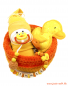 Preview: Babygeschenk "Windelbaby Ente" mit Kuschel-Ente gelb