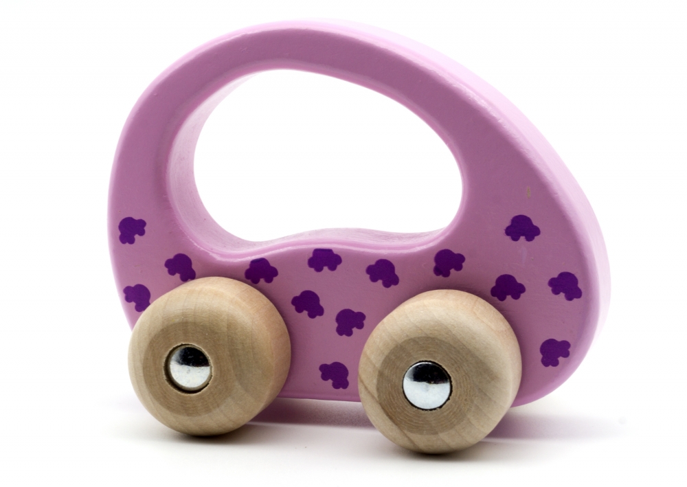 Babygeschenk  "Windelbaby Spielzeug Auto Goki" Rosa Edition